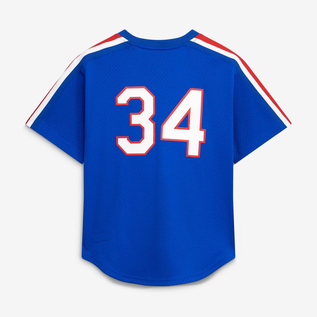 Texas Rangers Mitchell & Ness Nolan Ryan Big & Tall Cooperstown Mesh Batting Practice Baseball Jersey - Royal