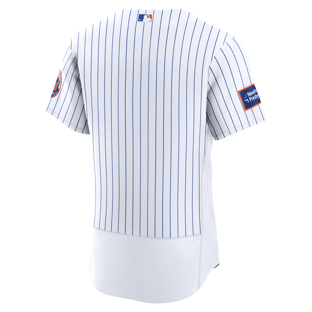 New York Mets Nike Home Sponsor Patch Authentic Baseball Jersey - White