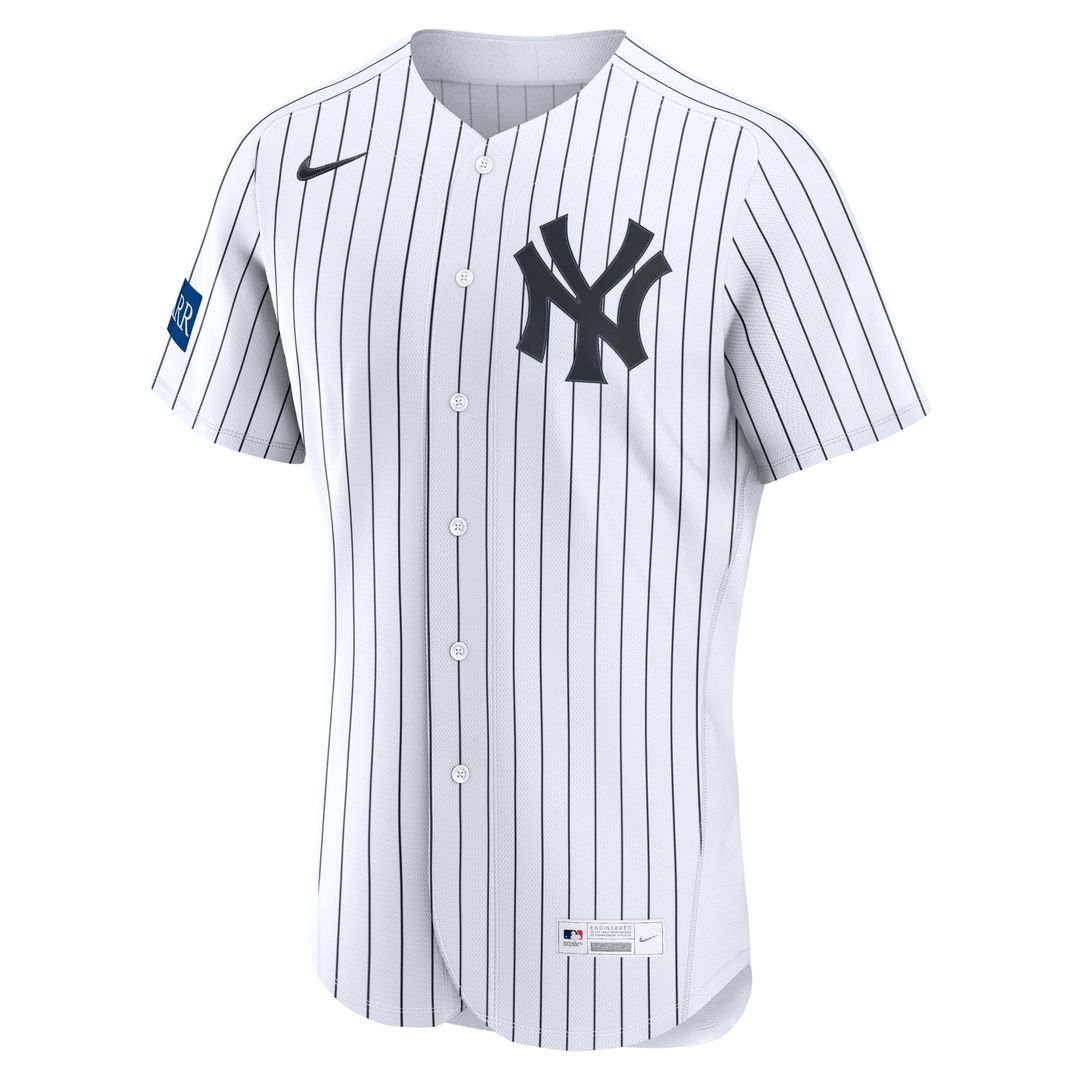 New York Yankees Nike Aaron Judge Home Authentic Sponsor Patch Baseball Jersey - White