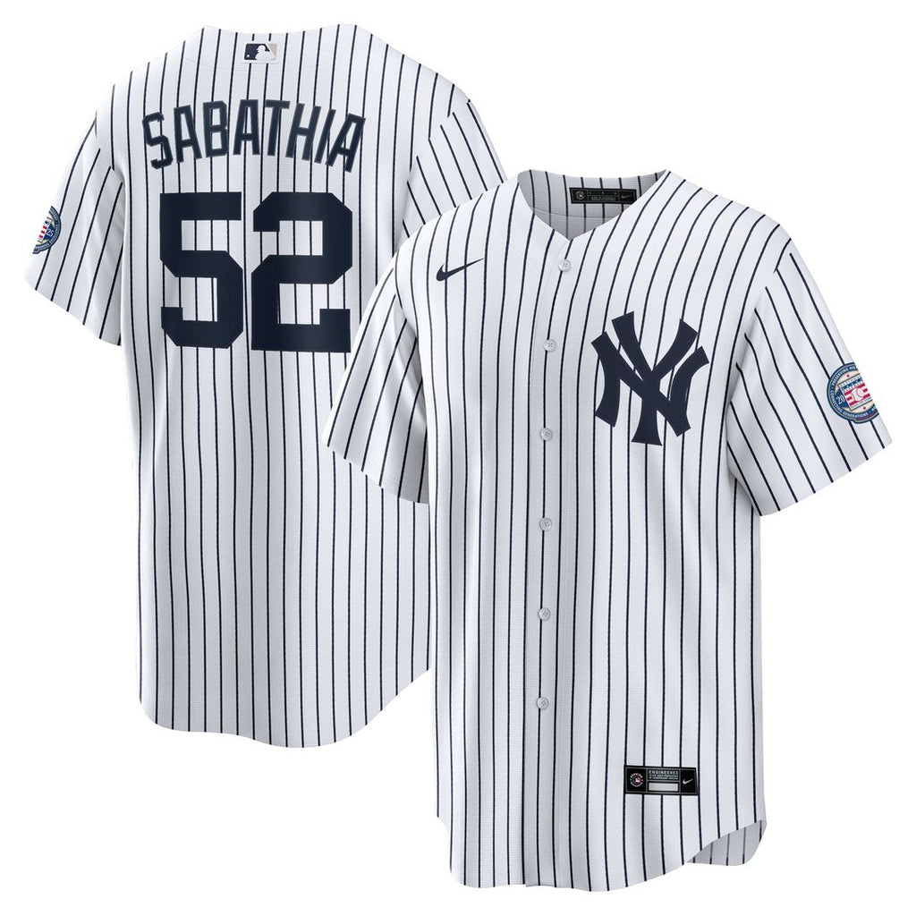New York Yankees Nike CC Sabathia 2025 Baseball Hall of Fame Name & Number Retired Replica Baseball Jersey - White