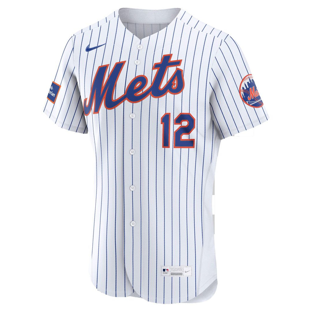 New York Mets Nike Francisco Lindor Alternate Authentic Sponsor Patch Baseball Jersey - Black