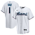 Miami Marlins Nike #1 Dad Home Replica Baseball Jersey - White