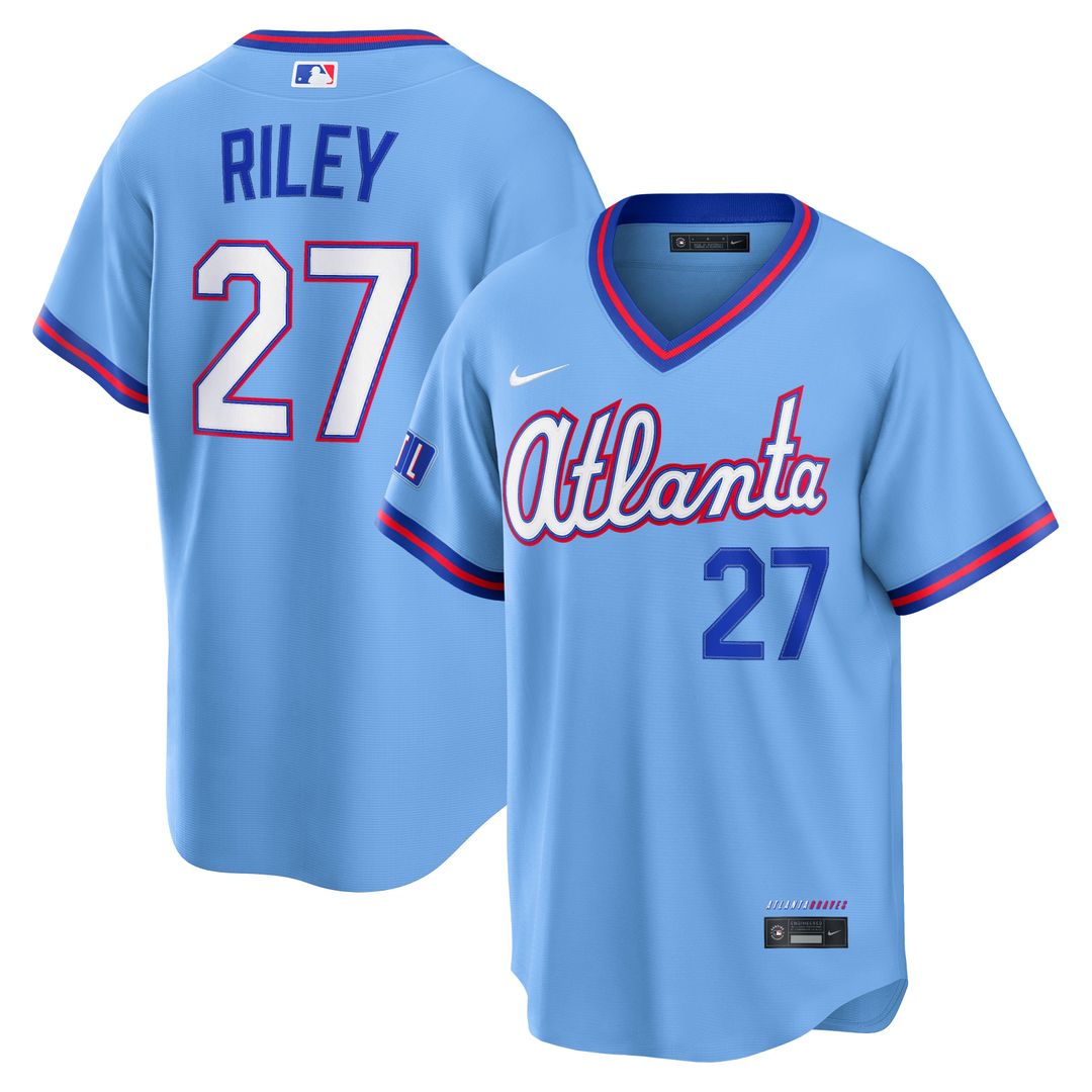Atlanta Braves Nike Austin Riley 2026 City Connect Stadium Baseball Jersey - Powder Blue