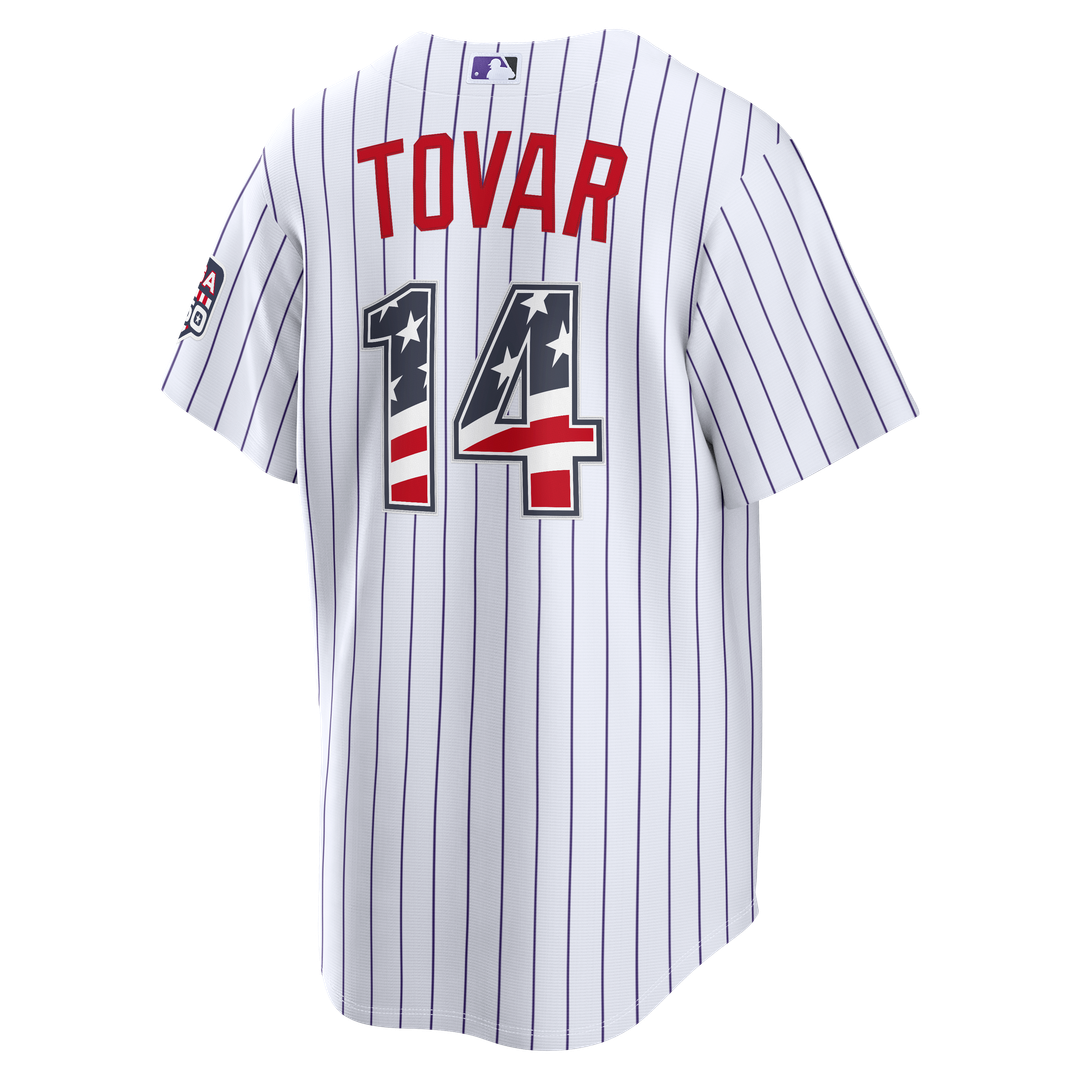 Colorado Rockies Nike Fourth of July Ezequiel Tovar USA 250 Stadium Baseball Jersey - White