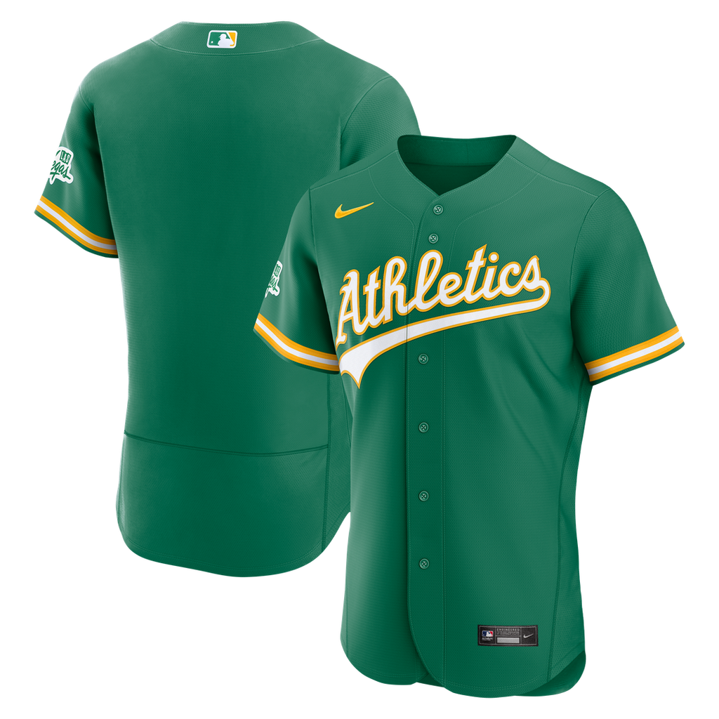 Athletics Nike Alternate Sponsor Patch Authentic Baseball Jersey - Green