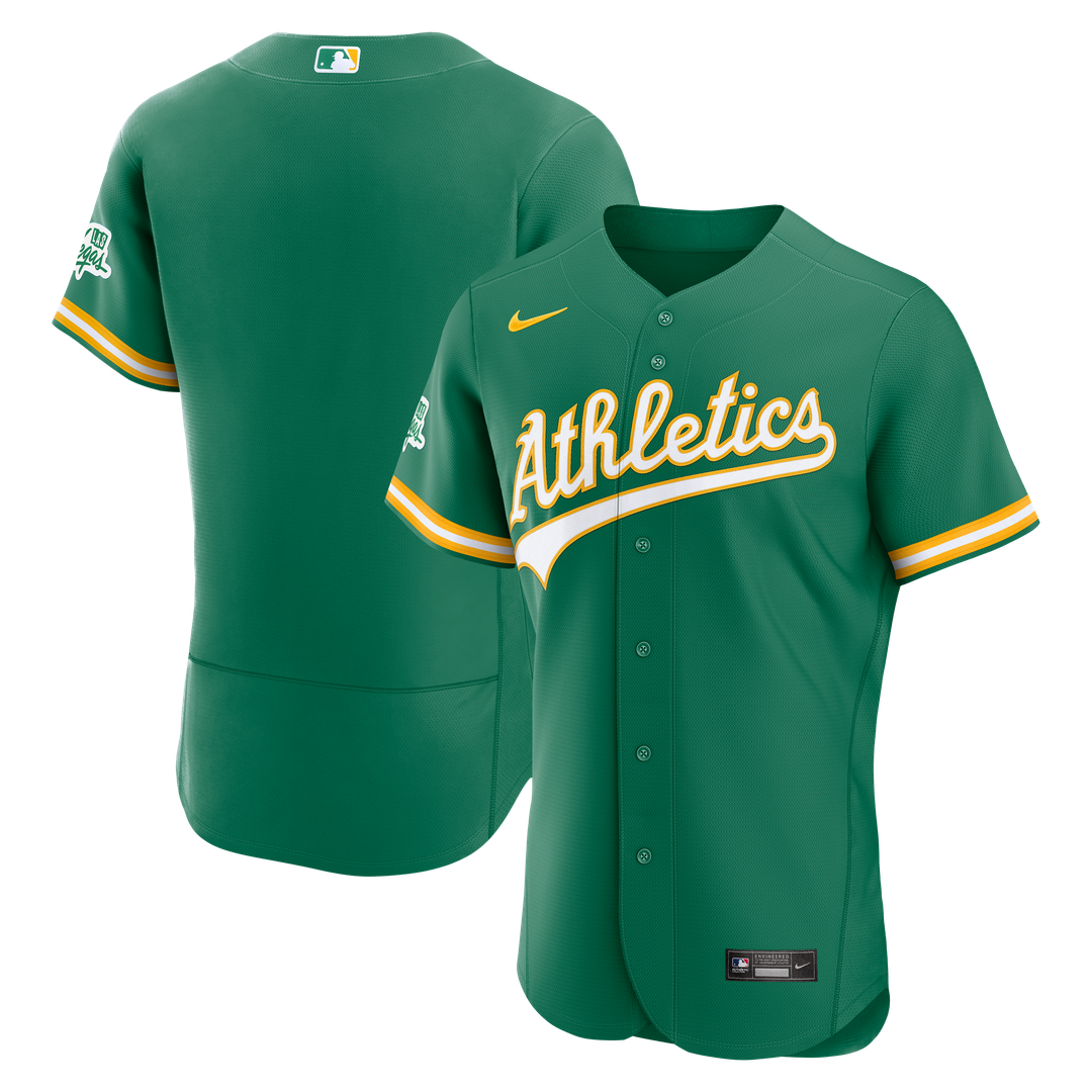 Athletics Nike Alternate Sponsor Patch Authentic Baseball Jersey - Green
