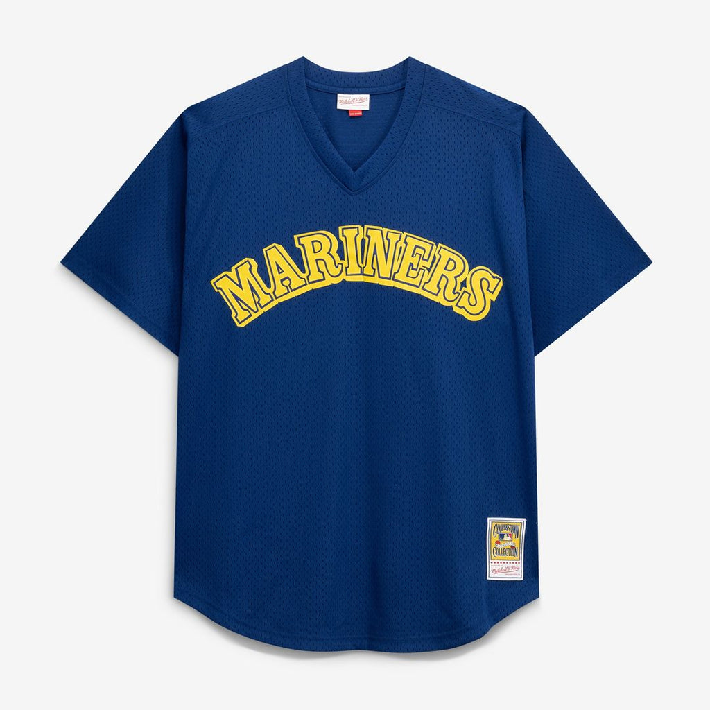 Seattle Mariners Mitchell & Ness Big & Tall Cooperstown Collection Mesh Batting Practice Baseball Jersey - Navy