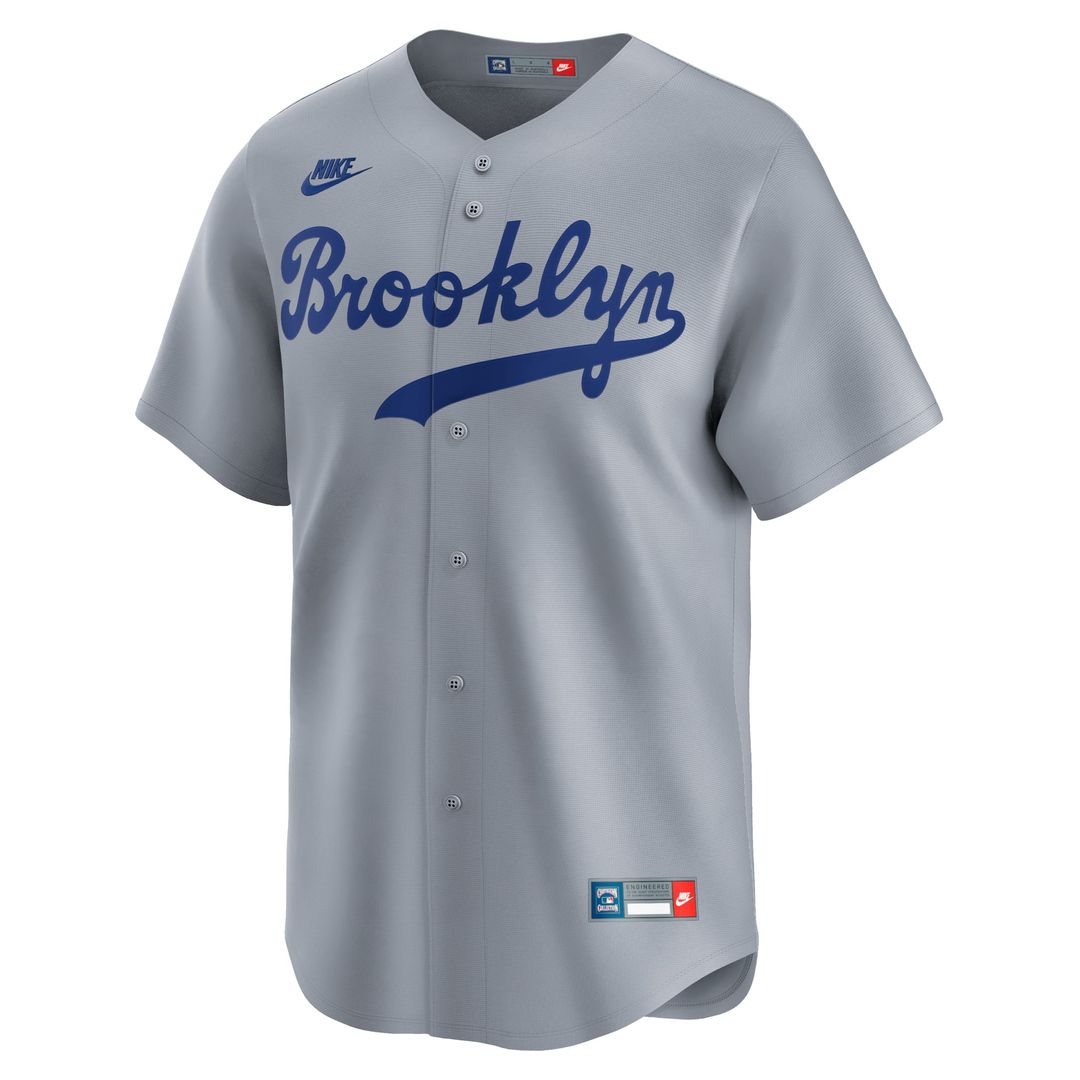 Brooklyn Dodgers Nike Cooperstown Collection Limited Baseball Jersey - Gray