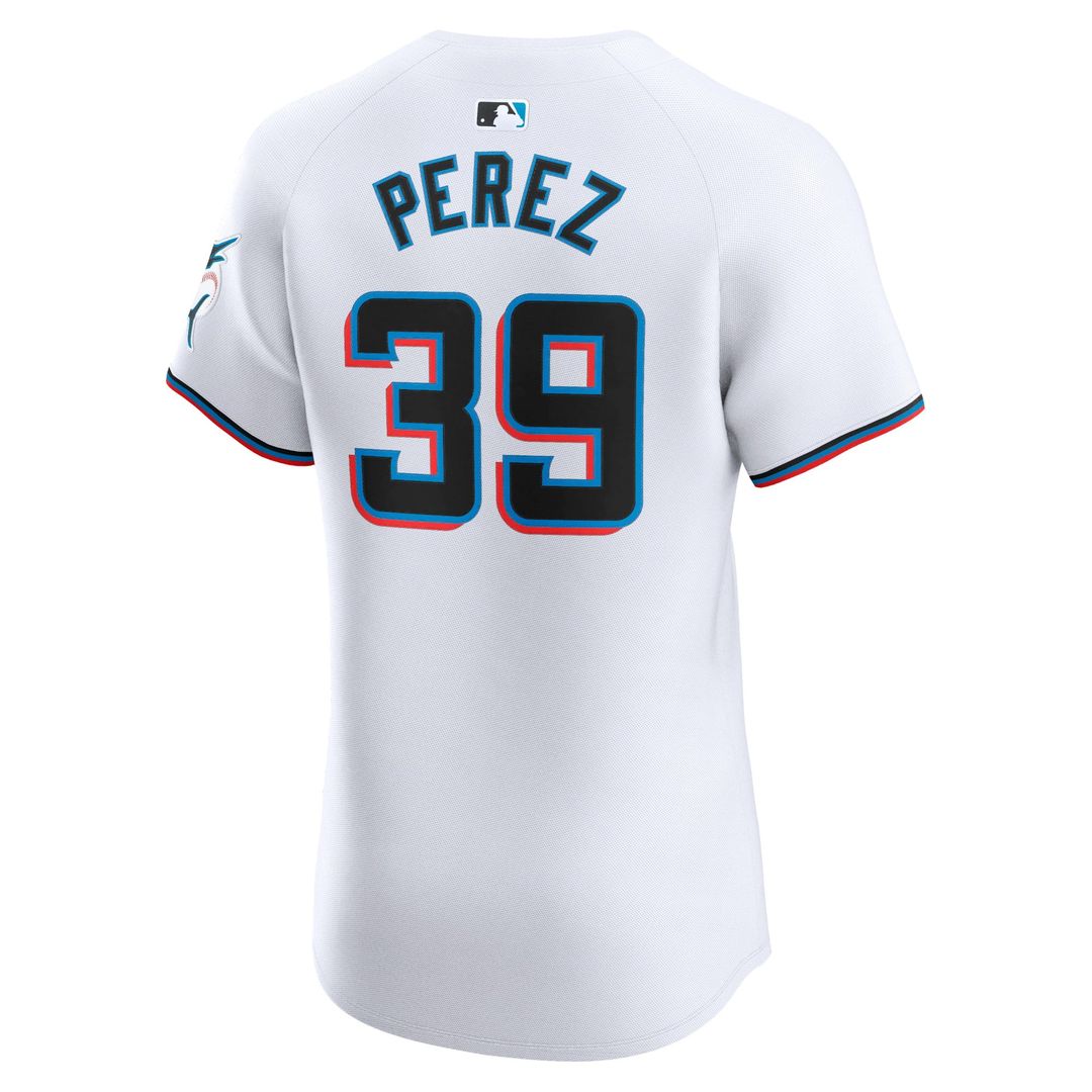 Miami Marlins Nike Eury Perez Home Elite Baseball Jersey - White