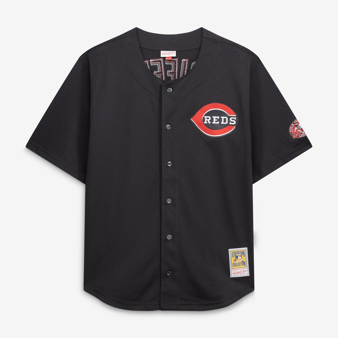 Cincinnati Reds Mitchell & Ness Ken Griffey Jr. Big & Tall Cooperstown Mesh Batting Practice Baseball Jersey - Black