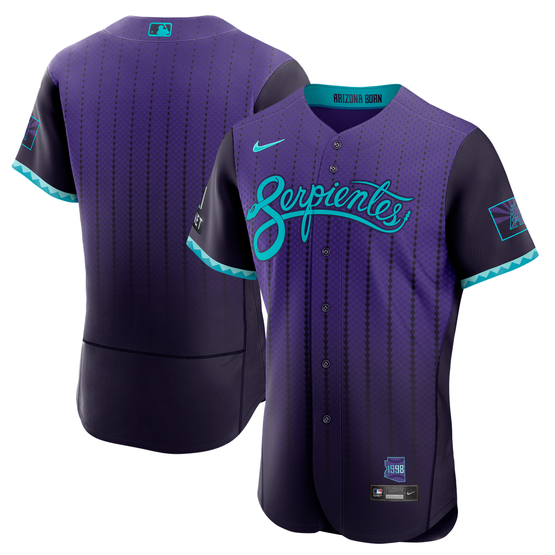 Arizona Diamondbacks Nike City Connect Authentic Sponsor Patch Baseball Jersey - Purple