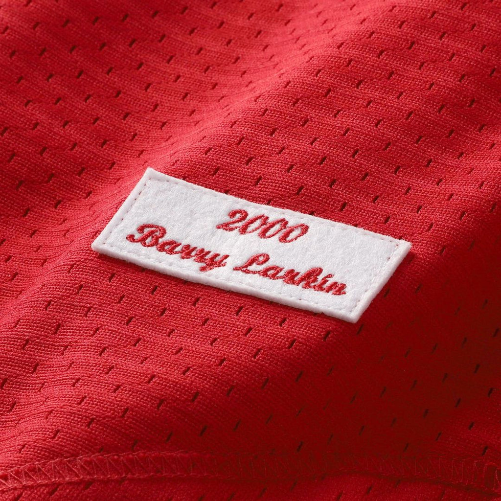 Cincinnati Reds Mitchell & Ness Barry Larkin Throwback Cooperstown Mesh Batting Practice Baseball Jersey - Red