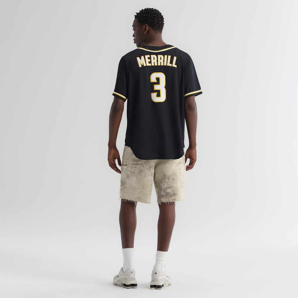 San Diego Padres Nike Jackson Merrill Fashion Replica Black Out Baseball Jersey