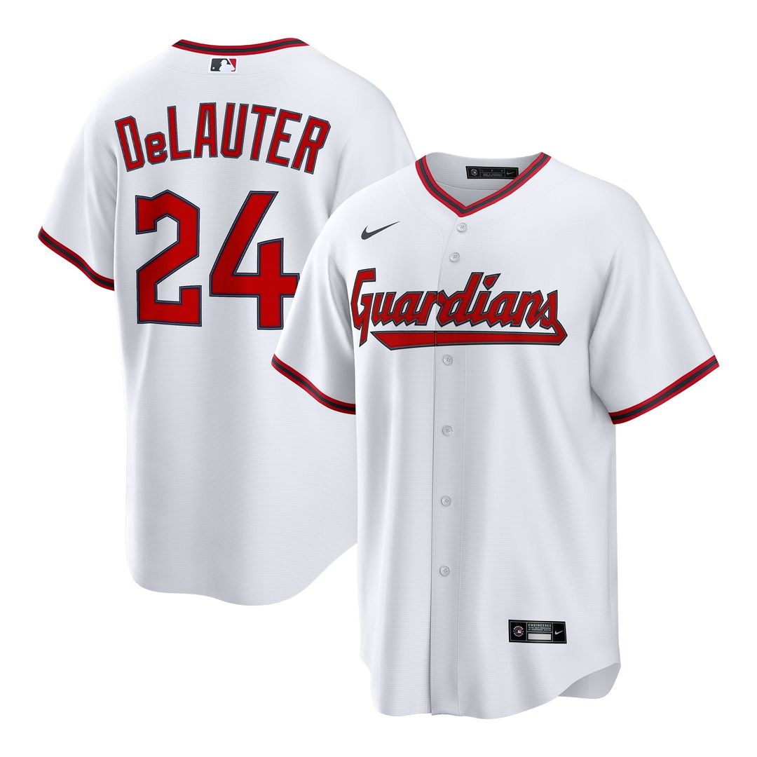 Cleveland Guardians Nike Chase DeLauter Home Replica Baseball Jersey - White