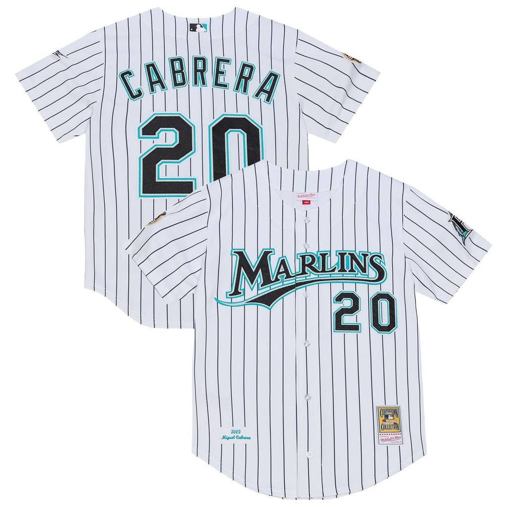 Florida Marlins Mitchell & Ness Miguel Cabrera 2003 Cooperstown Collection Authentic Baseball Jersey - White
