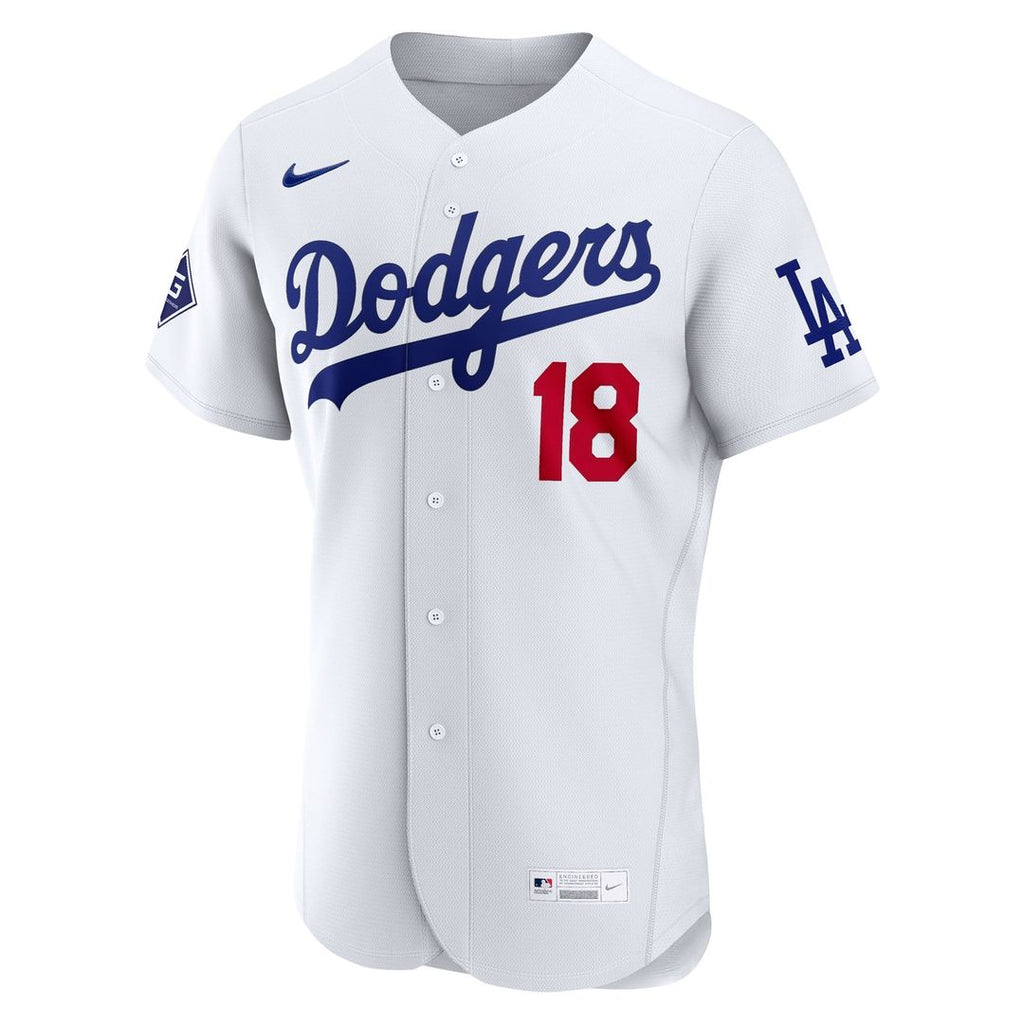 Los Angeles Dodgers Nike Yoshinobu Yamamoto Home Authentic Sponsor Patch Baseball Jersey - White