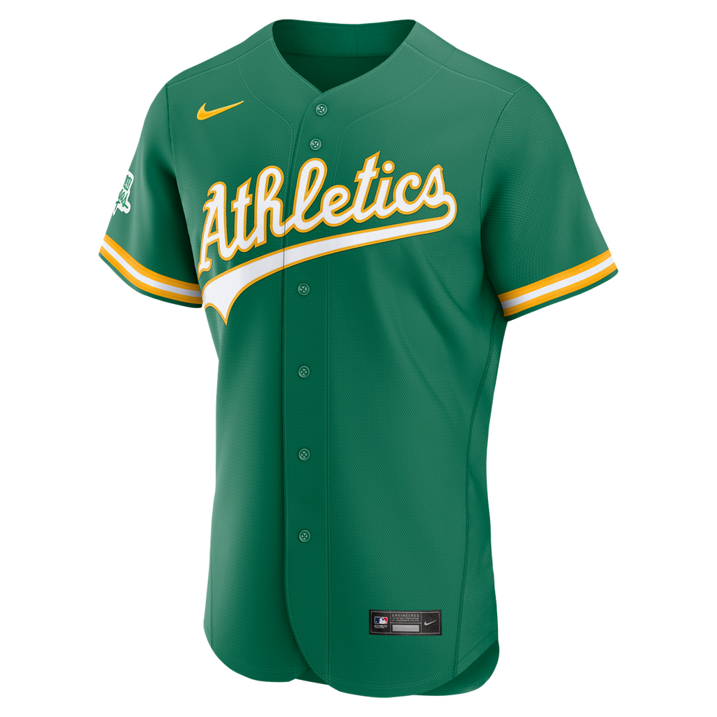 Athletics Nike Alternate Sponsor Patch Authentic Baseball Jersey - Green
