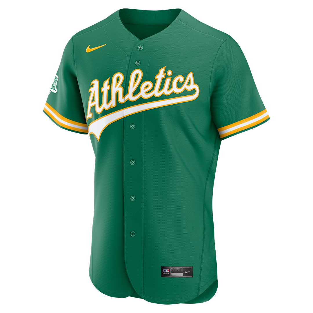 Athletics Nike Alternate Sponsor Patch Authentic Baseball Jersey - Green