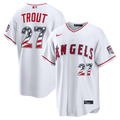 Los Angeles Angels Nike Fourth of July Mike Trout USA 250 Stadium Baseball Jersey - White