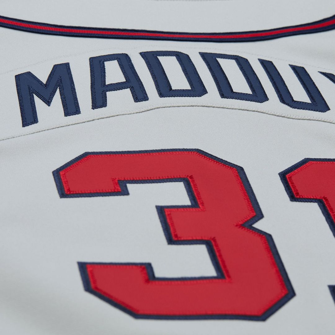 Atlanta Braves Mitchell & Ness Greg Maddux 1995 Throwback Authentic Baseball Jersey - Gray