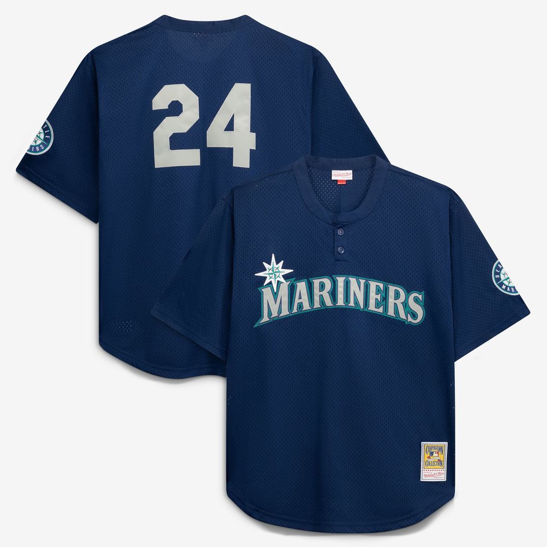 Seattle Mariners Mitchell & Ness Ken Griffey Jr. Big & Tall Cooperstown Collection Mesh Batting Practice Baseball Jersey - Royal