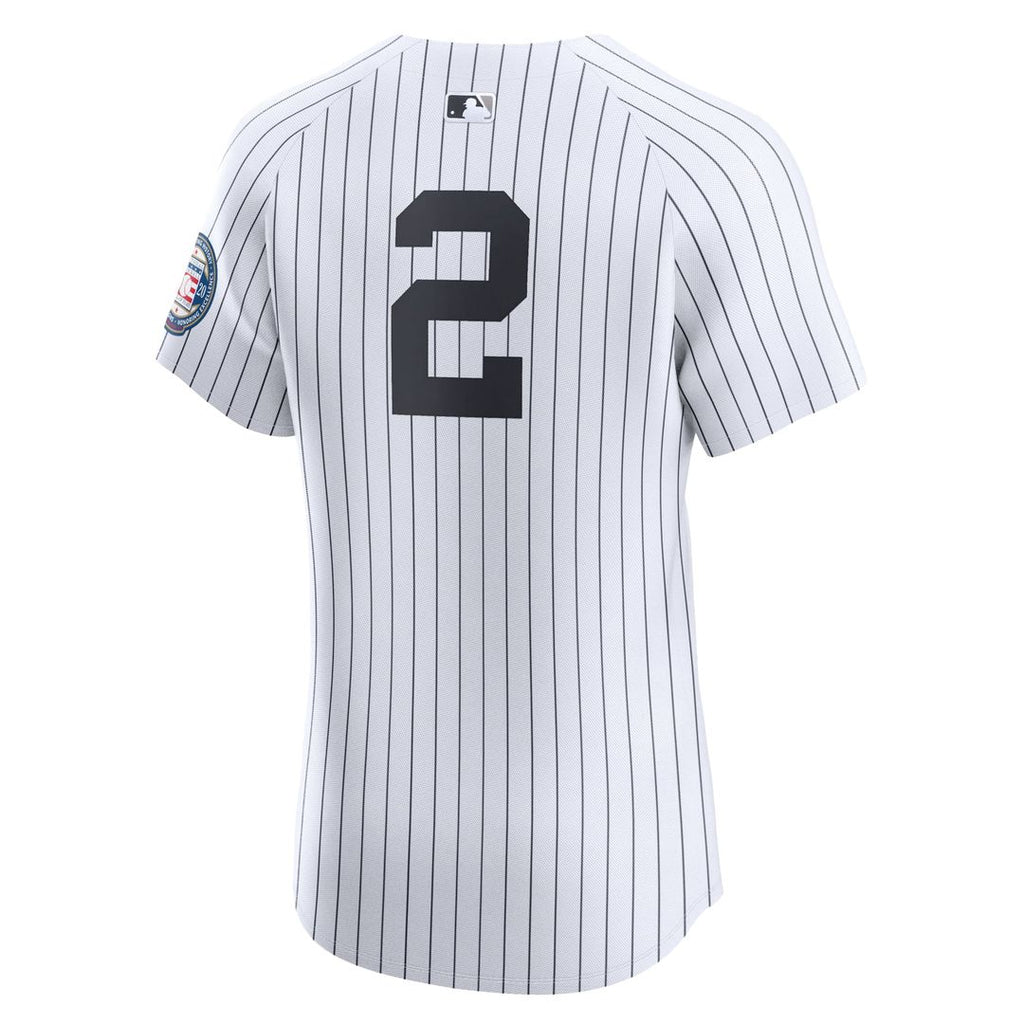 New York Yankees Nike Derek Jeter Home 2020 Hall of Fame Induction Patch Elite Baseball Jersey - White