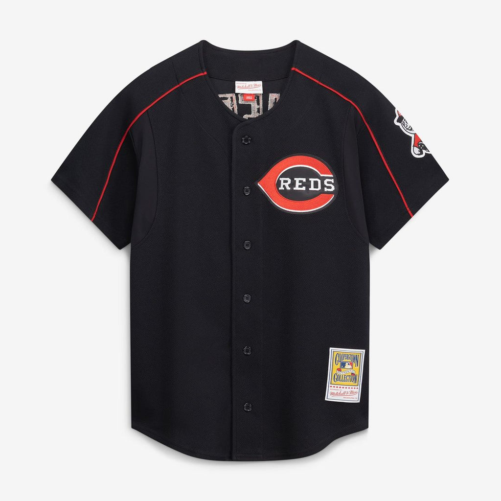 Cincinnati Reds Mitchell & Ness Ken Griffey Jr. Cooperstown Collection Authentic Mesh Batting Practice Baseball Jersey - Black
